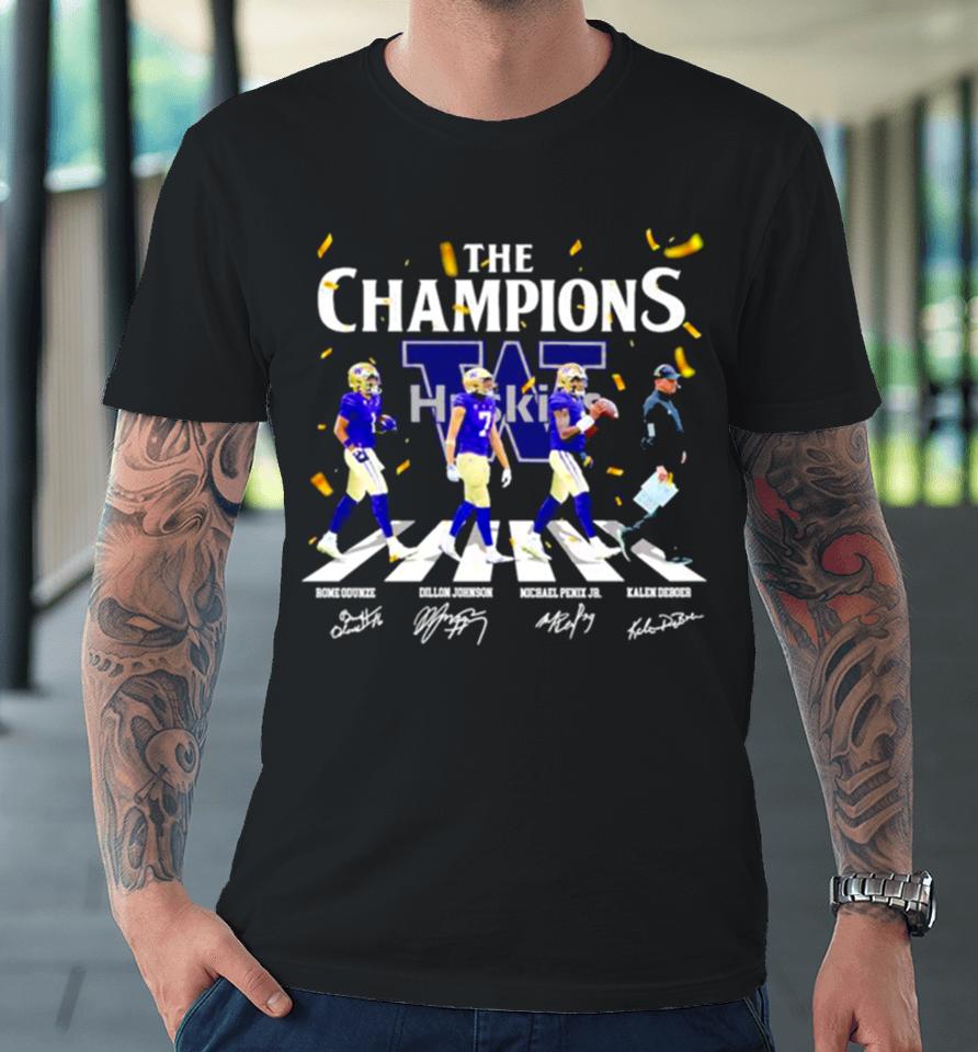 Washington Huskies Football The Champions 2024 Season Premium T-Shirt