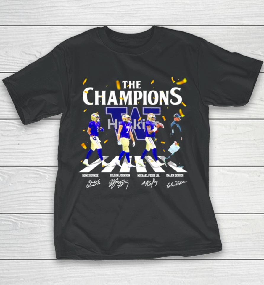 Washington Huskies Football The Champions 2024 Season Youth T-Shirt