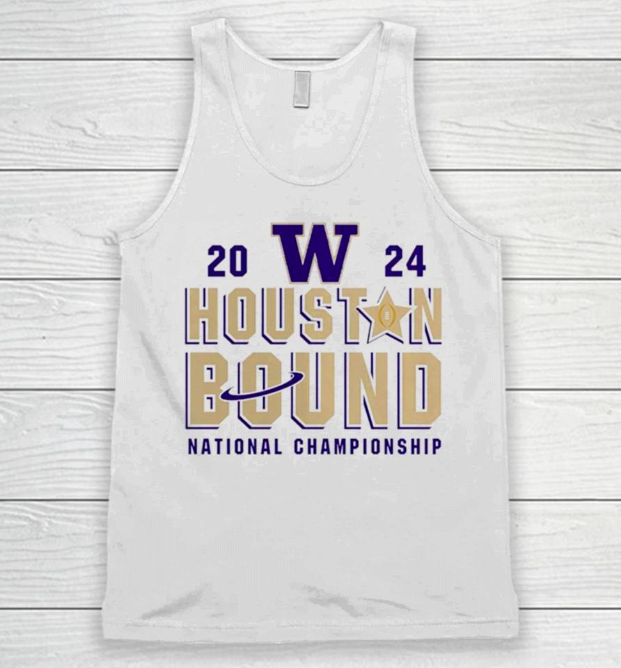 Washington Huskies Houston Bound College Football Playoff 2024 National Championship Unisex Tank Top
