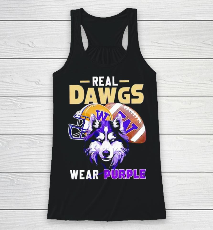 Washington Huskies Real Dawgs Wear Purple Football Racerback Tank
