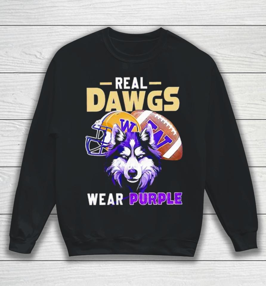Washington Huskies Real Dawgs Wear Purple Football Sweatshirt
