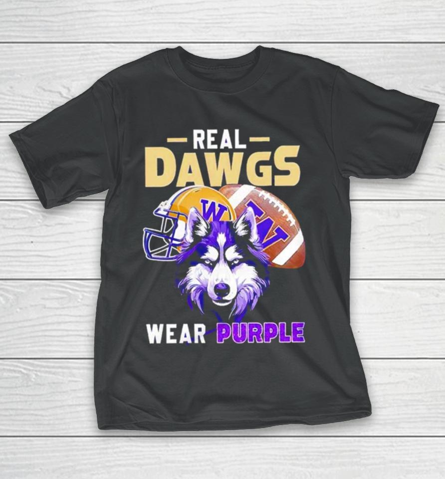Washington Huskies Real Dawgs Wear Purple Football T-Shirt