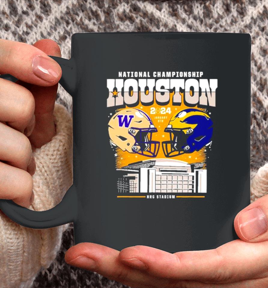 Washington Huskies Vs Michigan Wolverines National Championship Houston 2024 Skyline Coffee Mug