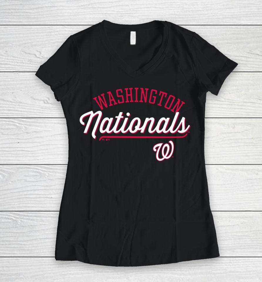 Washington Nationals Fanatics Branded Simplicity Women V-Neck T-Shirt