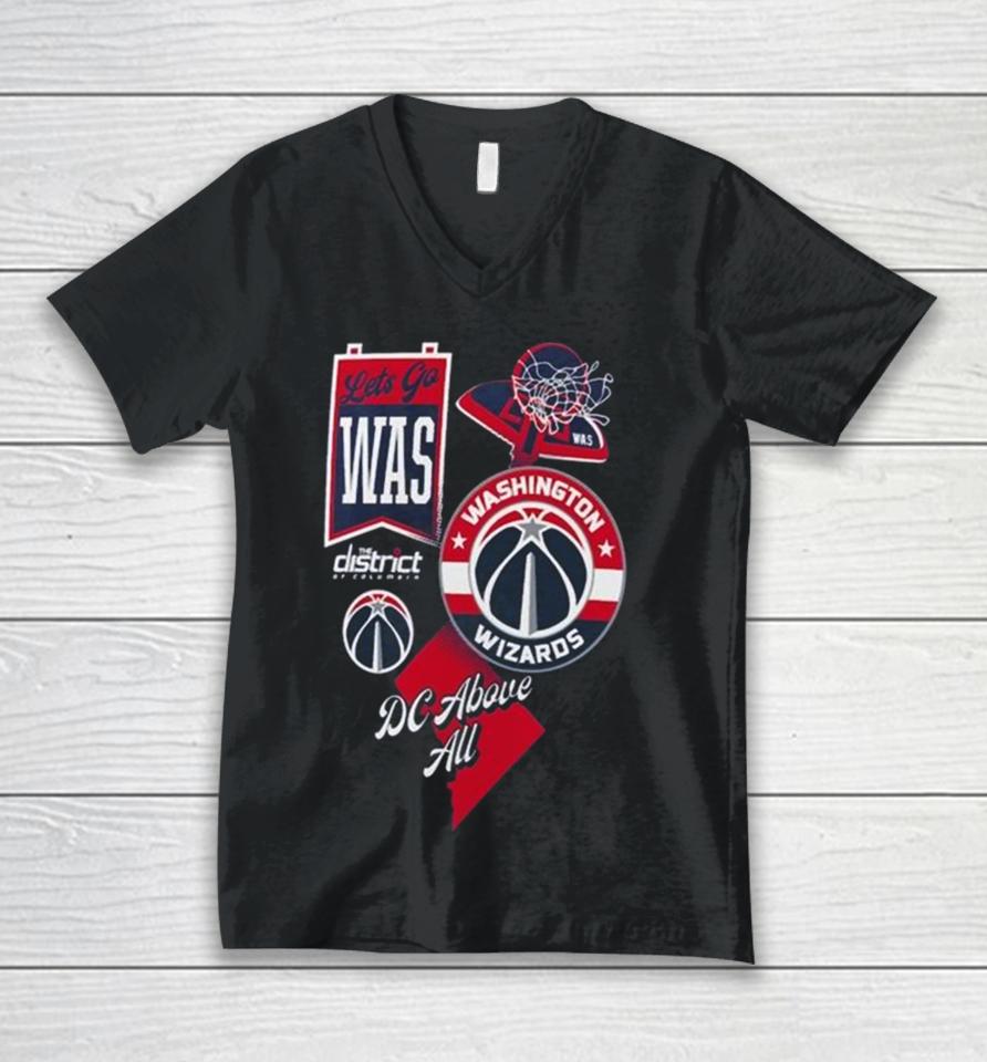 Washington Wizards Split Zone Dc Above All Unisex V-Neck T-Shirt