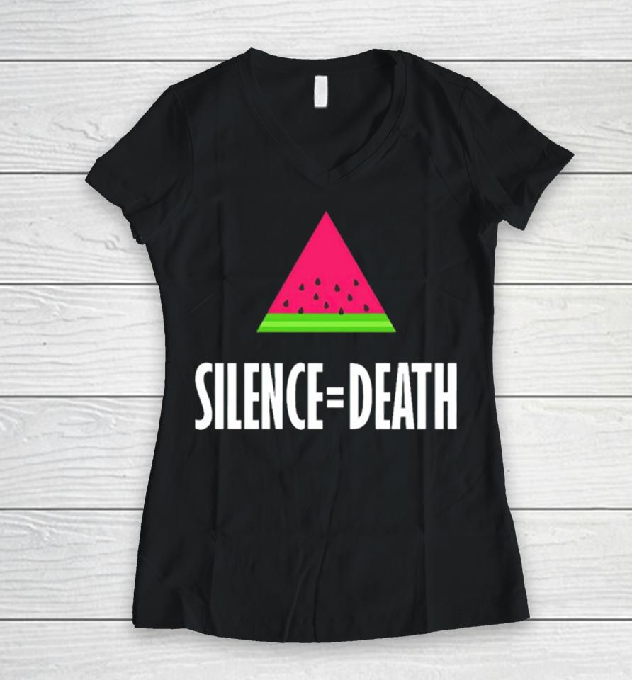 Watermelon Silence Equal Death Women V-Neck T-Shirt