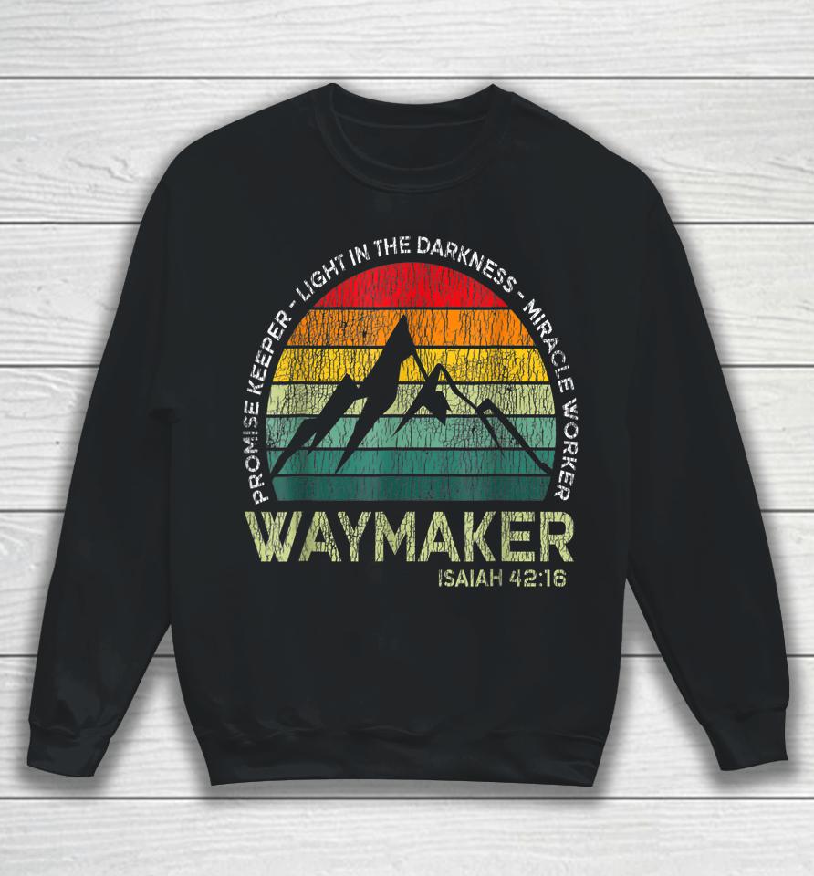 Waymaker Promise Keeper Miracle Worker Christian Vintage Sweatshirt