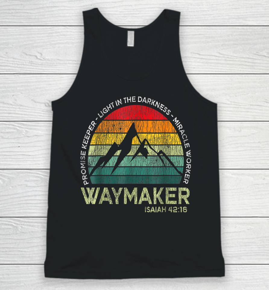 Waymaker Promise Keeper Miracle Worker Christian Vintage Unisex Tank Top