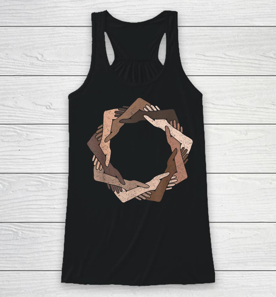 We Are One Human Family Nine Pointed Star Racerback Tank