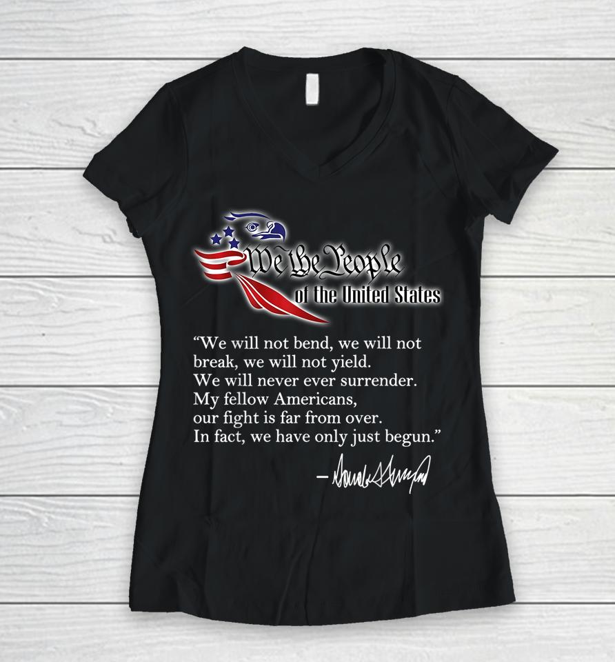 We The People Trump 2024 Red Wave Midterms 2022 Red Eagle Women V-Neck T-Shirt
