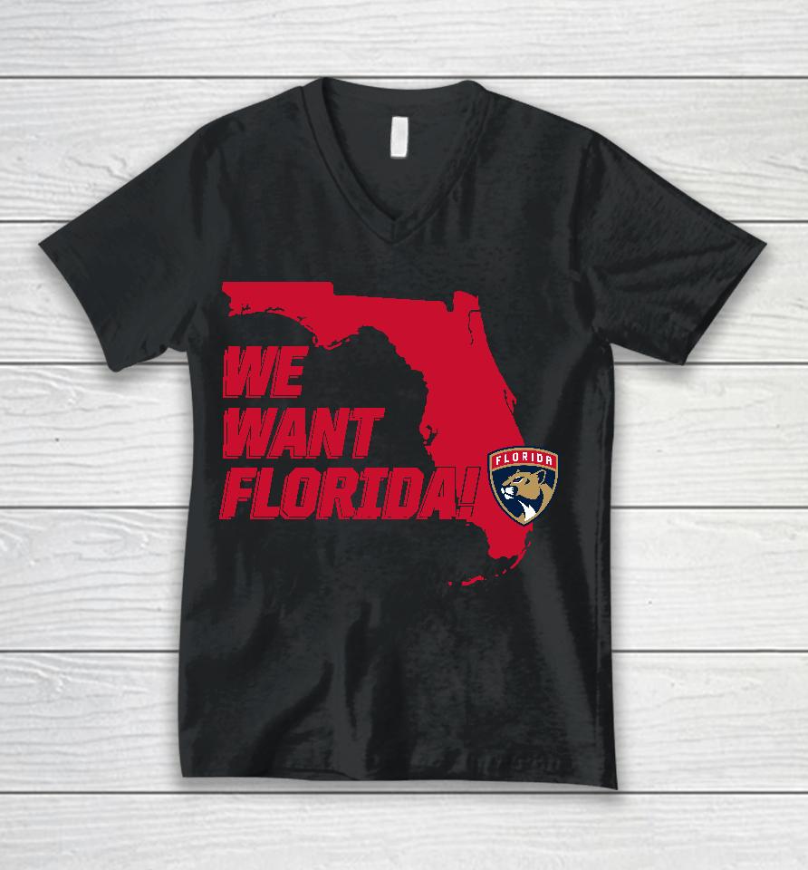 We Want Florida Unisex V-Neck T-Shirt