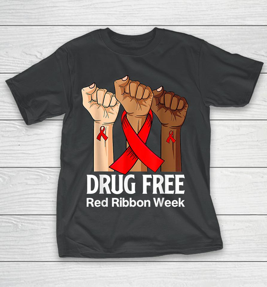 We Wear Red Ribbon Week Awareness T-Shirt