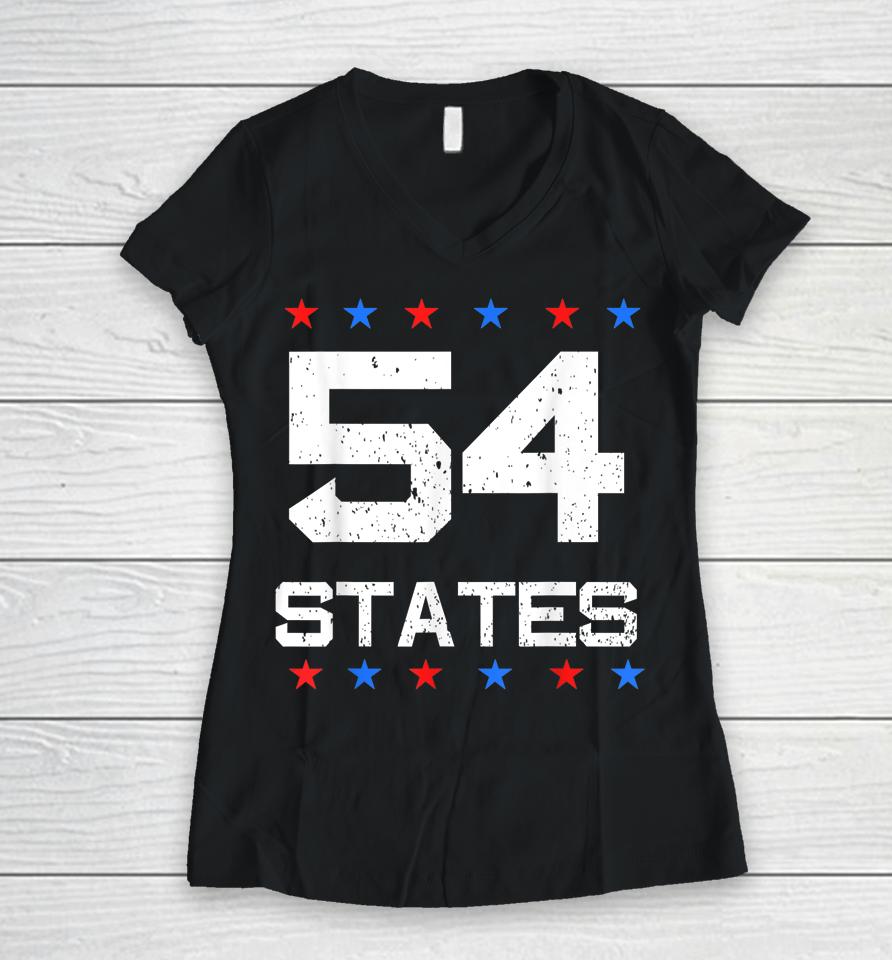 We Went To 54 States Flag America Joe Biden Women V-Neck T-Shirt