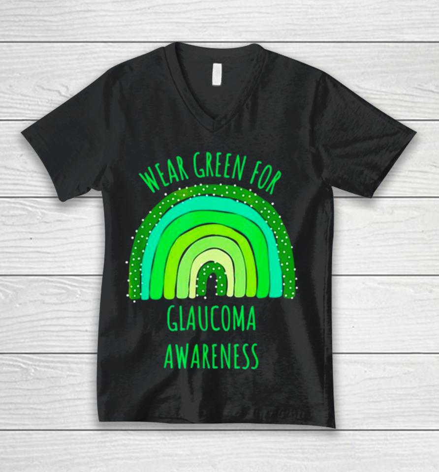 Wear Green For Glaucoma Awareness Month Unisex V-Neck T-Shirt