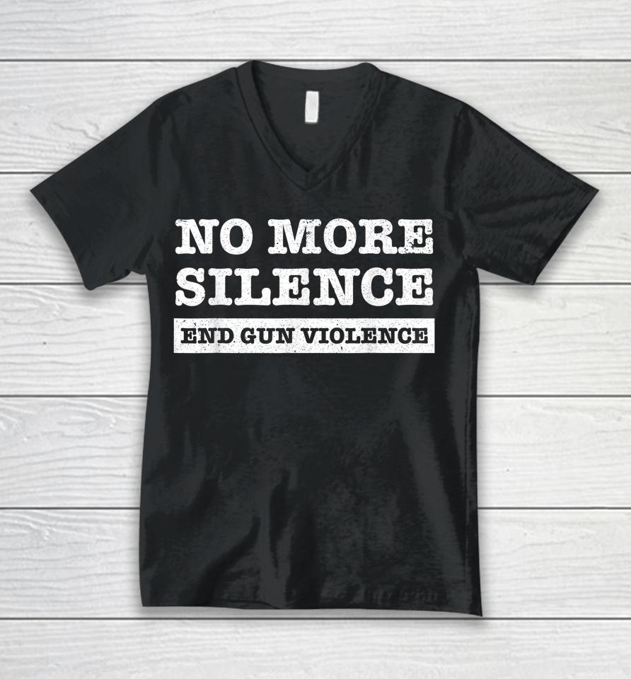 Wear Orange Anti Gun No More Silence End Gun Violence Ribbon Unisex V-Neck T-Shirt