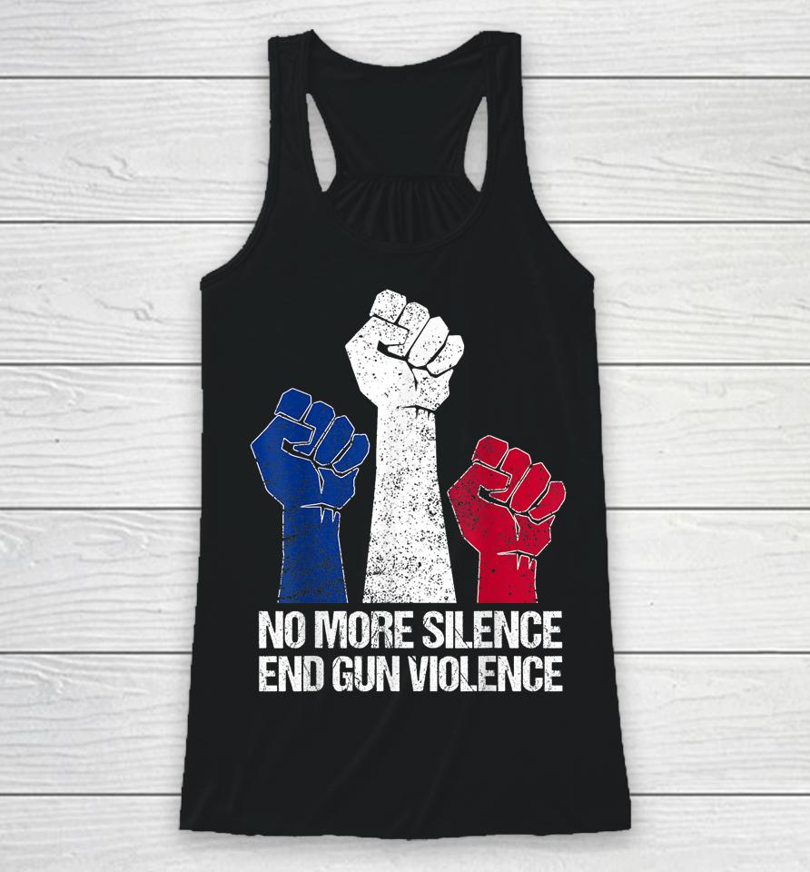 Wear Orange Anti Gun No More Silence End Gun Violence Racerback Tank