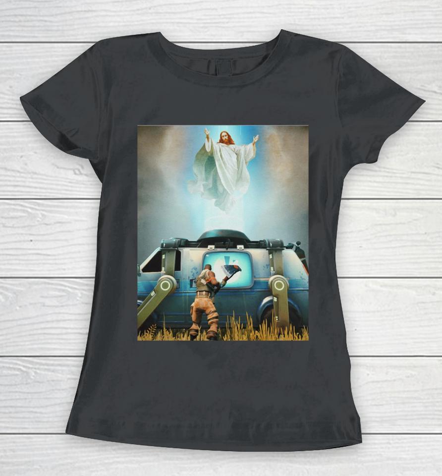 Wearable Clothing Merch Jesus Resurrection X Fortnite Women T-Shirt