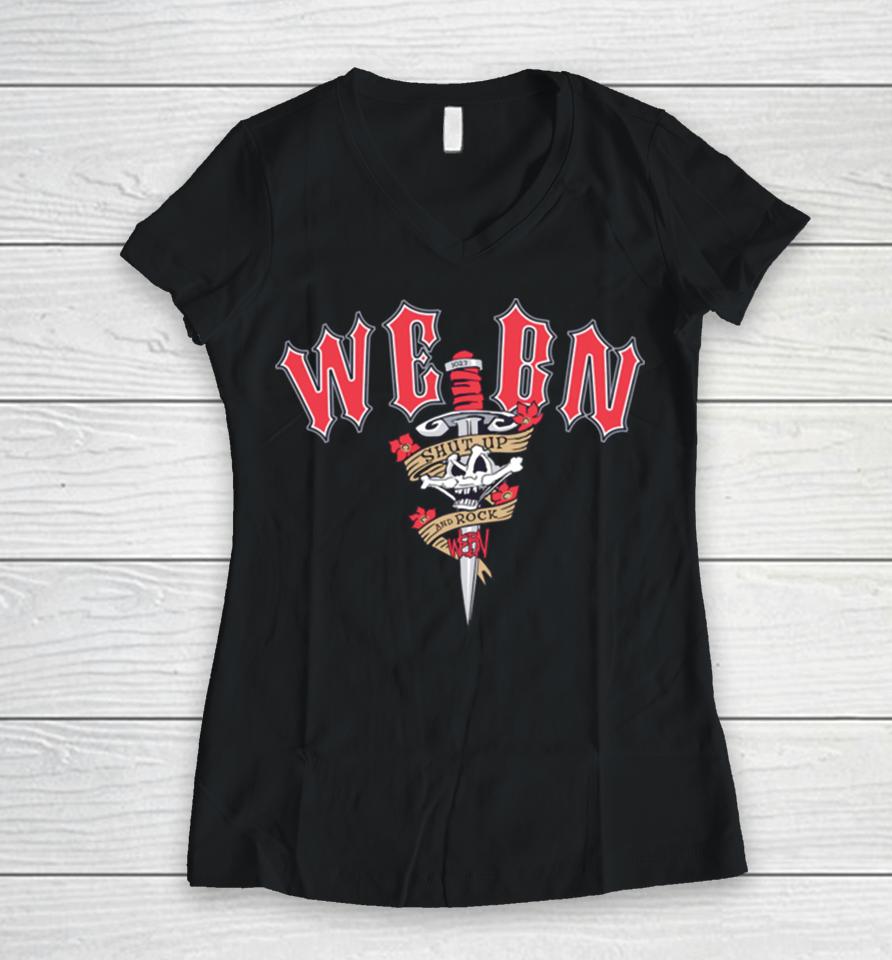 Webn Shut Up And Rock Tattoo Cincy Women V-Neck T-Shirt