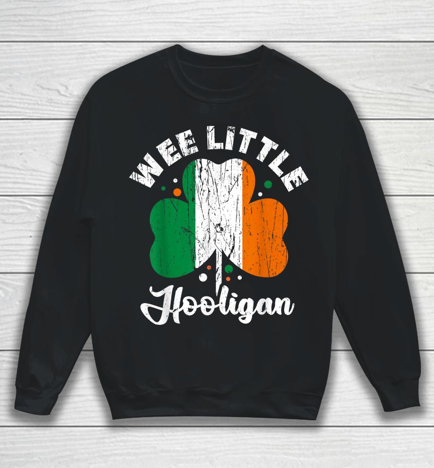 Wee Little Hooligans Irish Clovers Shamrocks Vintage Sweatshirt