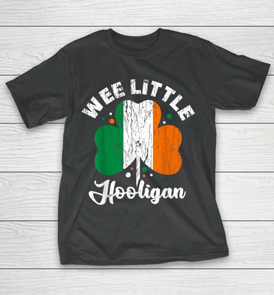 Wee Little Hooligans Irish Clovers Shamrocks Vintage T-Shirt