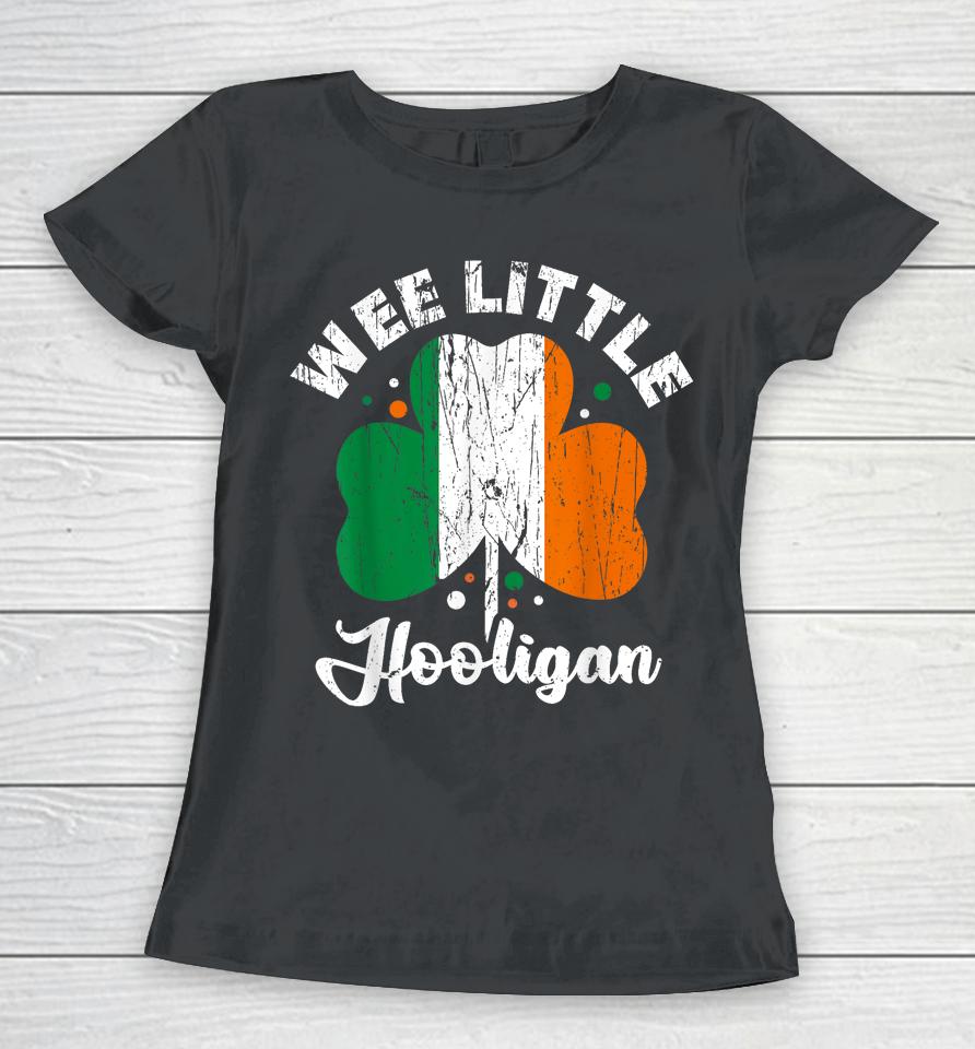 Wee Little Hooligans Irish Clovers Shamrocks Vintage Women T-Shirt