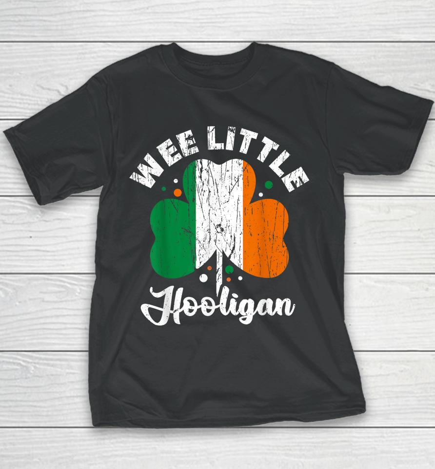 Wee Little Hooligans Irish Clovers Shamrocks Vintage Youth T-Shirt