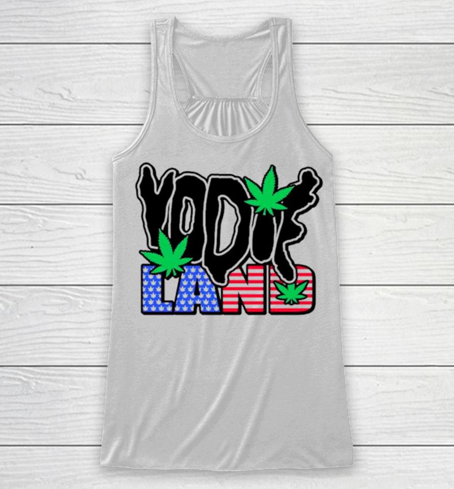 Weed Not Here Usa Flag Racerback Tank