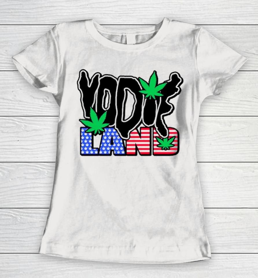 Weed Not Here Usa Flag Women T-Shirt