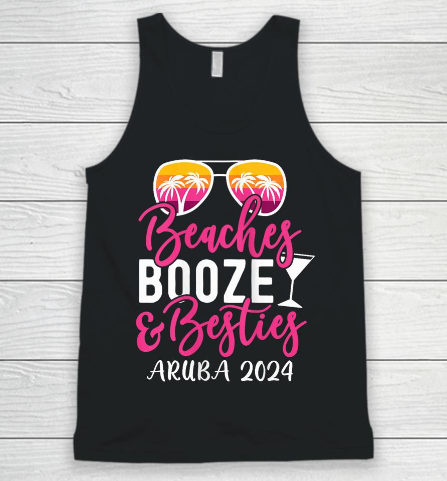 Weekend Girls Trip 2024 Aruba Beaches Booze And Besties Unisex Tank Top