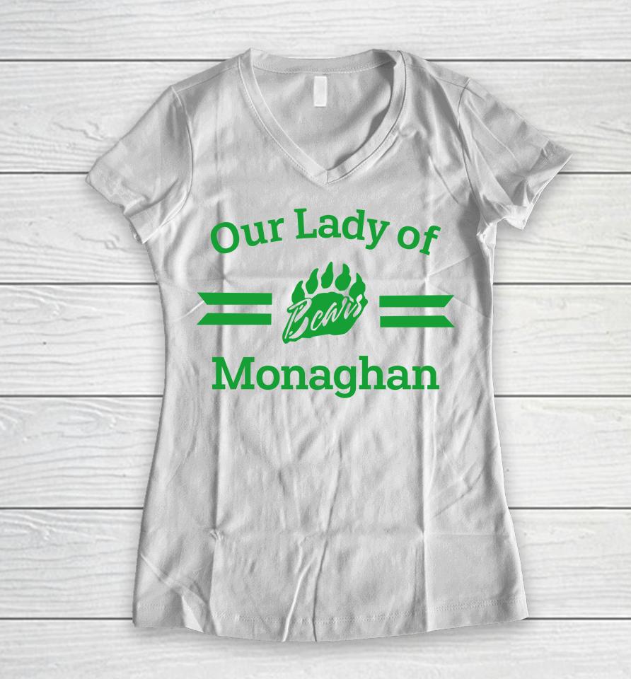 Weemissbea Our Lady Of Bears Monaghan Women V-Neck T-Shirt