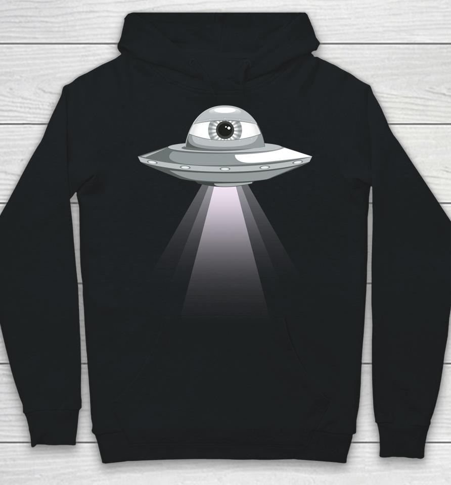 Weirdcore Aesthetic Ufo Eyeball Alien Abduction Oddcore Hoodie