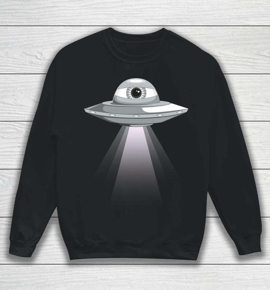 Weirdcore Aesthetic Ufo Eyeball Alien Abduction Oddcore Sweatshirt
