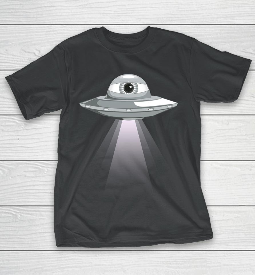 Weirdcore Aesthetic Ufo Eyeball Alien Abduction Oddcore T-Shirt
