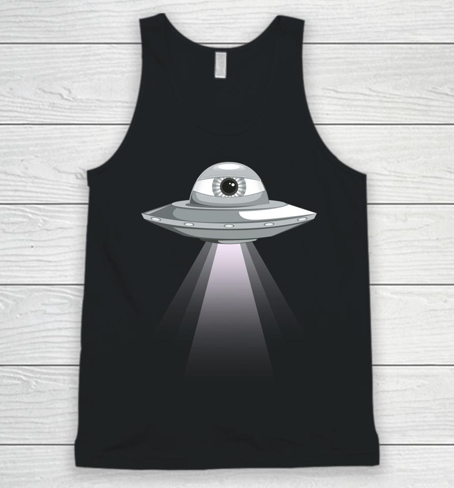 Weirdcore Aesthetic Ufo Eyeball Alien Abduction Oddcore Unisex Tank Top