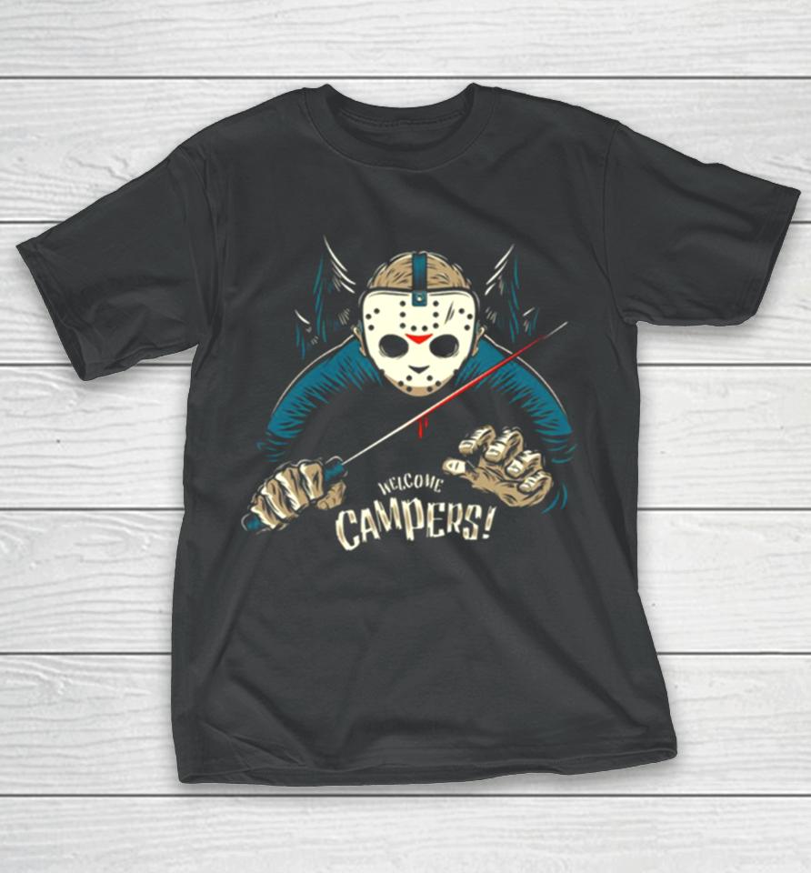 Welcome Campers Jason Voorhees Halloween T-Shirt