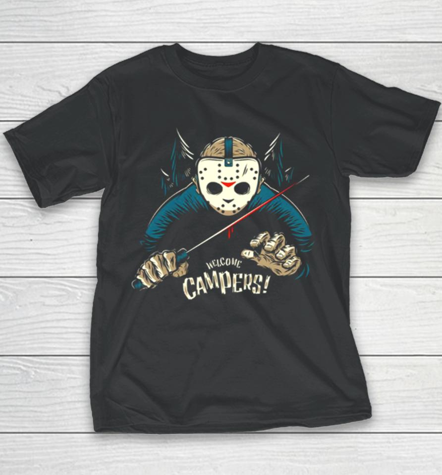 Welcome Campers Jason Voorhees Halloween Youth T-Shirt
