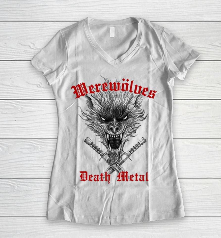 Werewolves Death Metal Women V-Neck T-Shirt