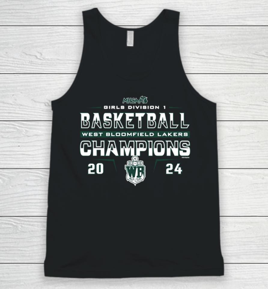 West Bloomfield Lakers 2024 Mhsaa Girls Division D1 Basketball Champions Unisex Tank Top