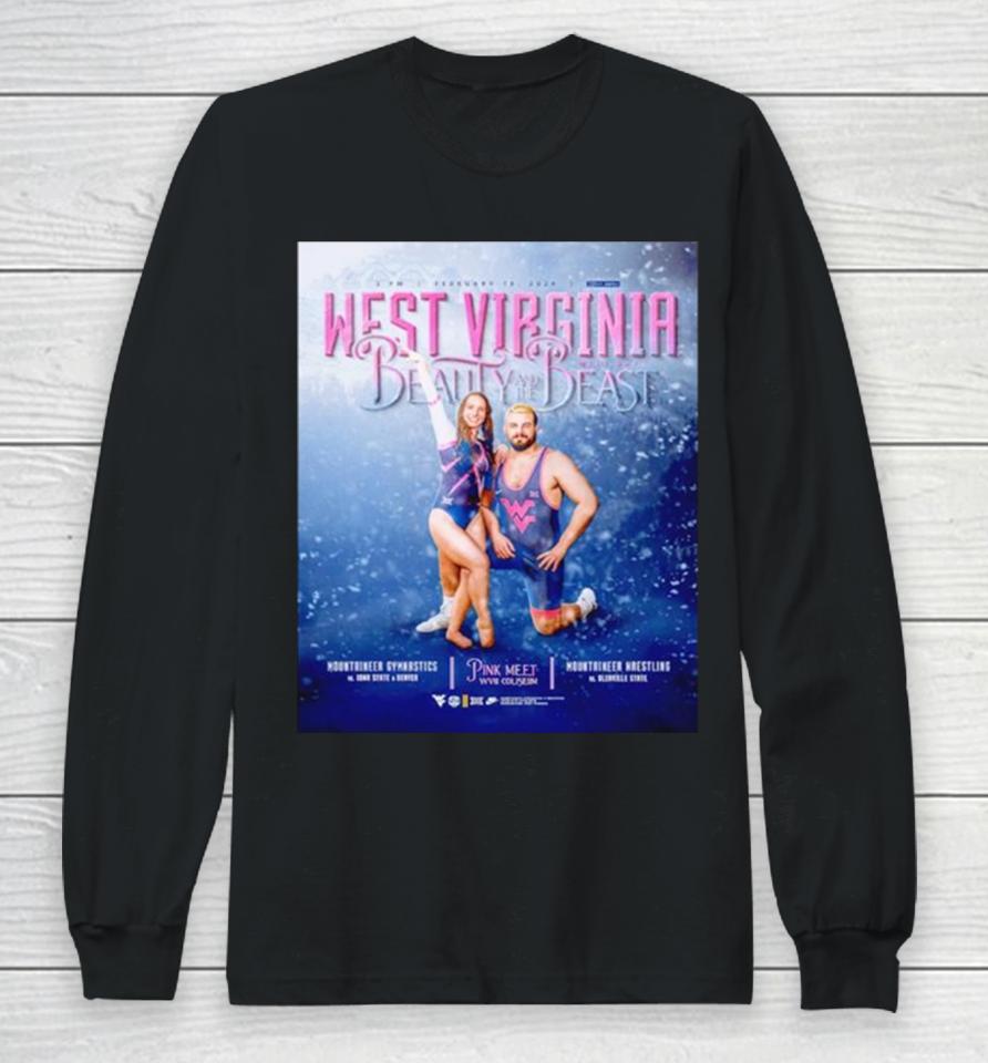 West Virginia Meet Day Beauty And The Beast Poster Long Sleeve T-Shirt