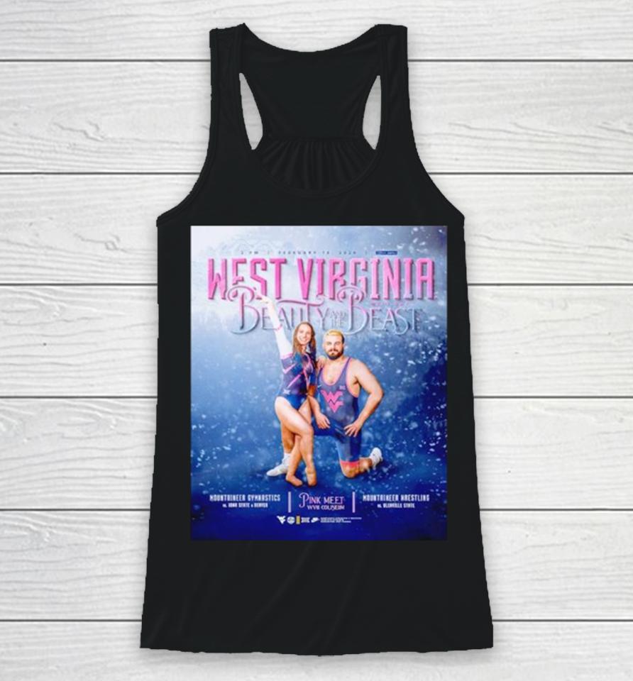 West Virginia Meet Day Beauty And The Beast Poster Racerback Tank