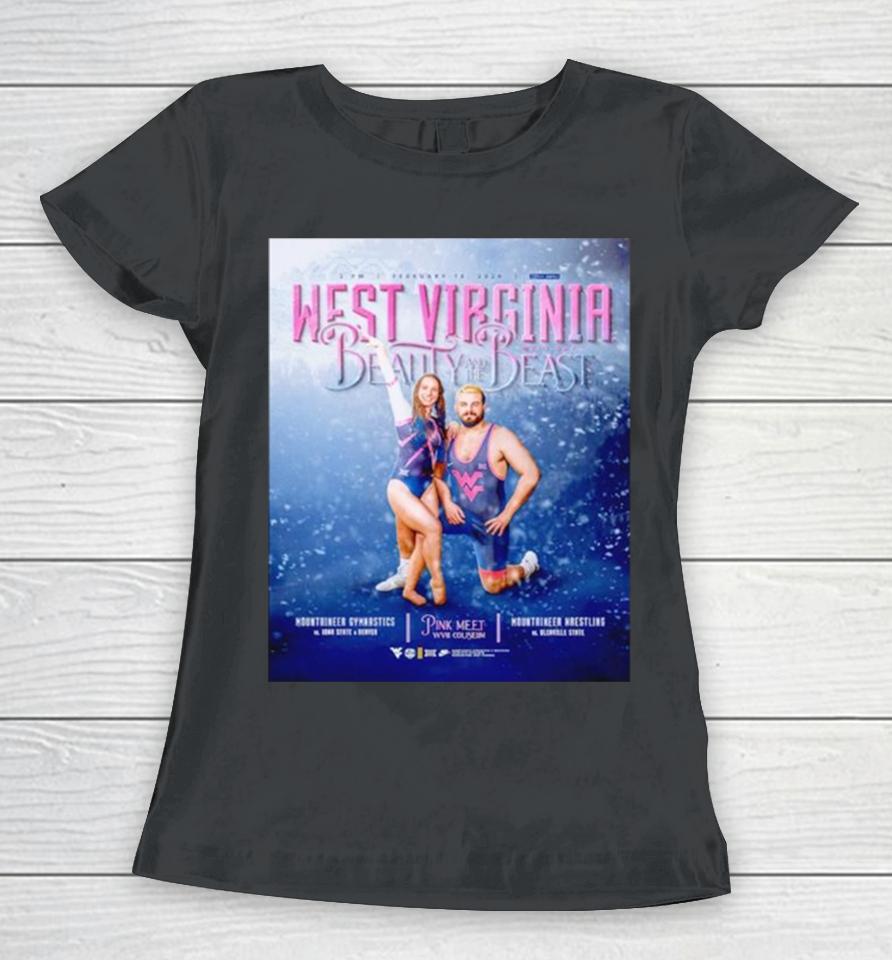 West Virginia Meet Day Beauty And The Beast Poster Women T-Shirt