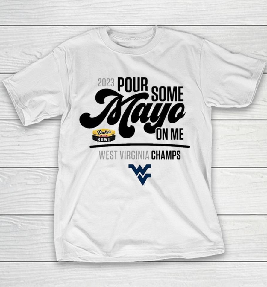 West Virginia Mountaineers 2023 Duke’s Mayo Bowl Champions Youth T-Shirt