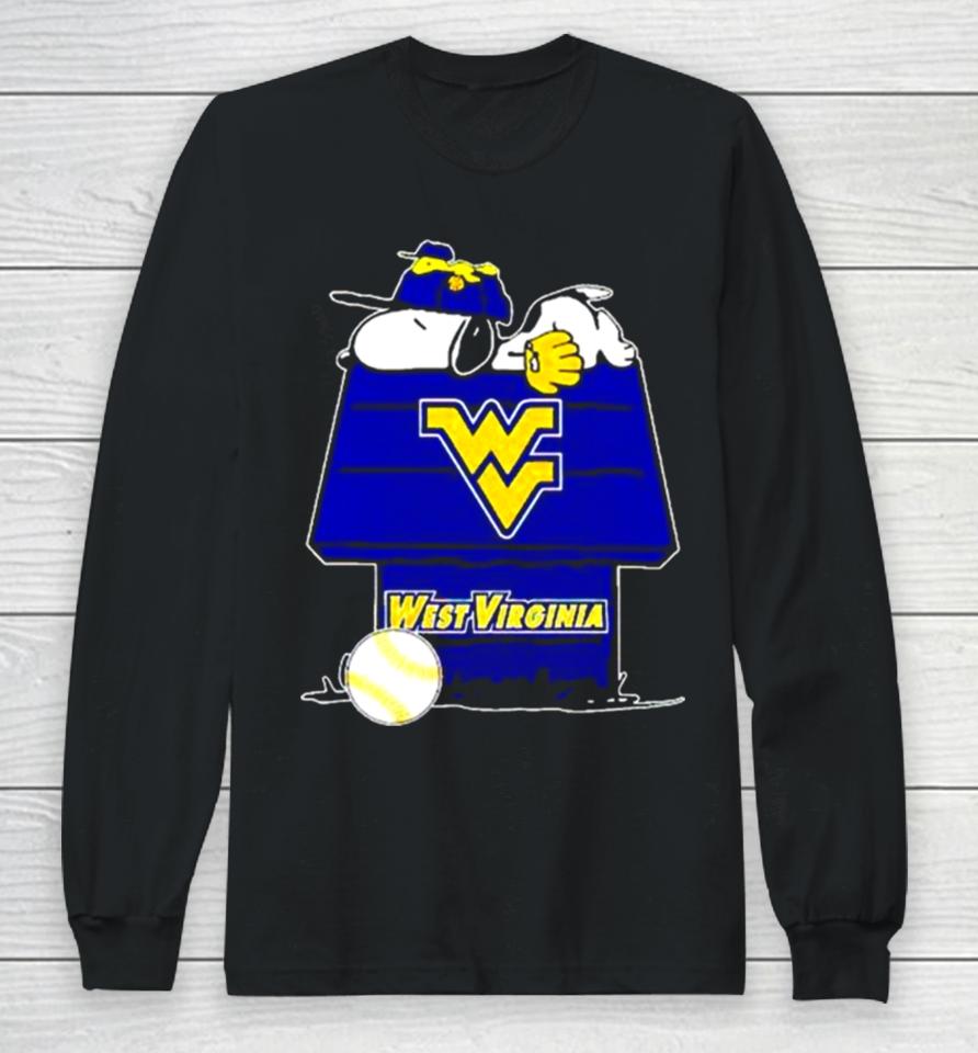 West Virginia Mountaineers Snoopy And Woodstock The Peanuts Baseball Long Sleeve T-Shirt