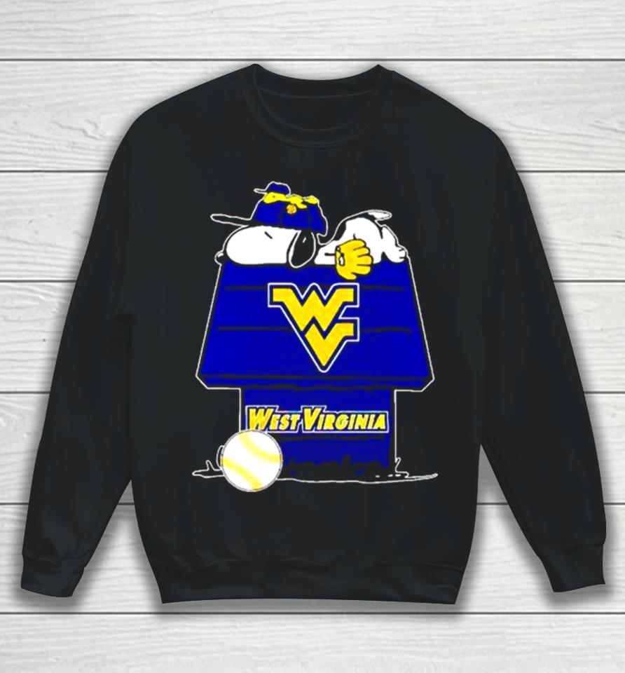 West Virginia Mountaineers Snoopy And Woodstock The Peanuts Baseball Sweatshirt