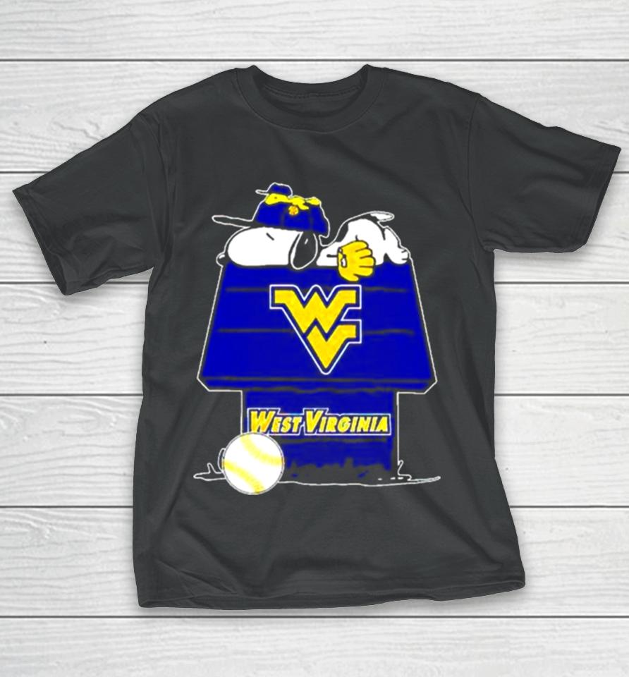 West Virginia Mountaineers Snoopy And Woodstock The Peanuts Baseball T-Shirt
