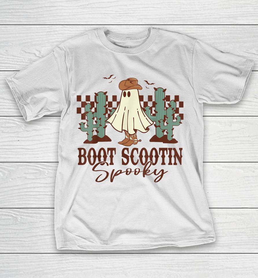 Western Halloween Cute Cowboy Ghost Boot Scootin Spooky T-Shirt