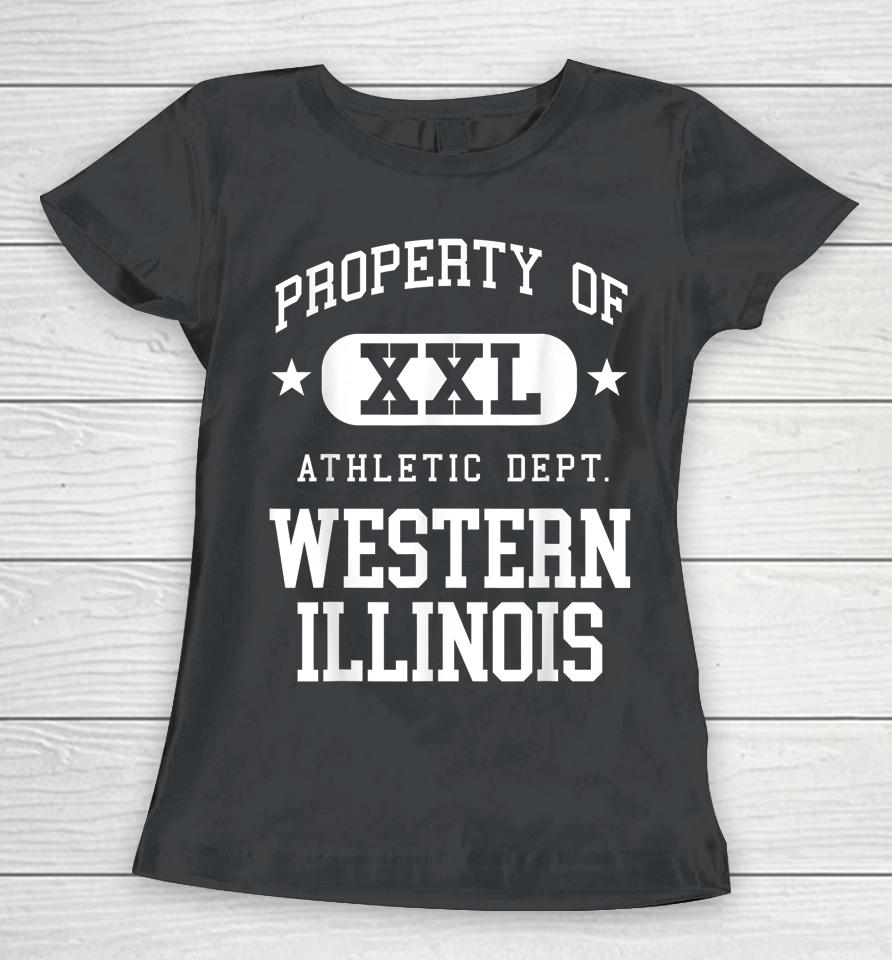 Western Illinois Xxl Athletic School Property Funny Women T-Shirt