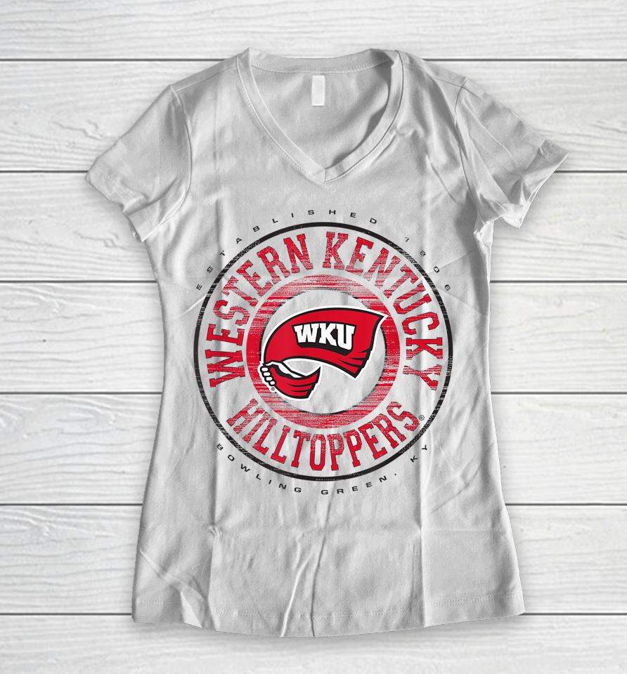 Western Kentucky Hilltoppers Showtime White Women V-Neck T-Shirt