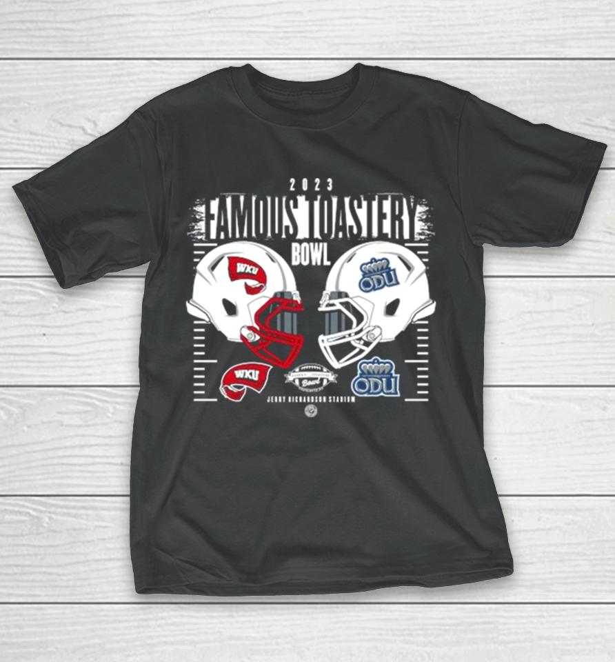 Western Kentucky Hilltoppers Vs Old Dominion Monarchs 2023 Famous Toastery Bowl Helmet T-Shirt