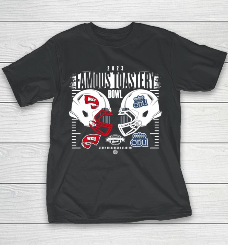 Western Kentucky Hilltoppers Vs Old Dominion Monarchs 2023 Famous Toastery Bowl Helmet Youth T-Shirt